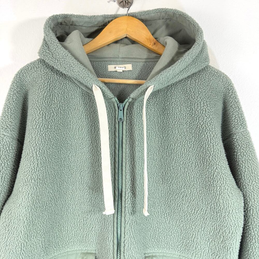 Madewell (Re)sourced Recycled Fleece Hooded Zip Jacket Frosted Willow Size L - Picture 6 of 13